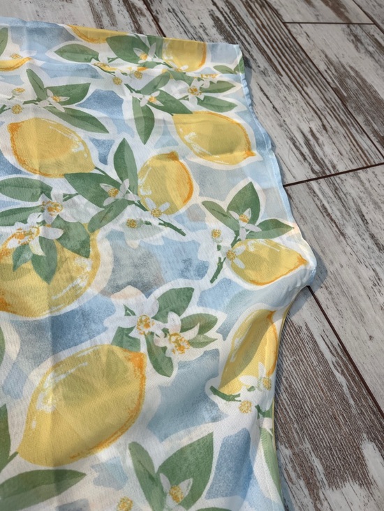 Moss Rose NWT Lemon Print Chiffon Kimono Beach Cover Up One Size Yellow - Picture 16 of 16